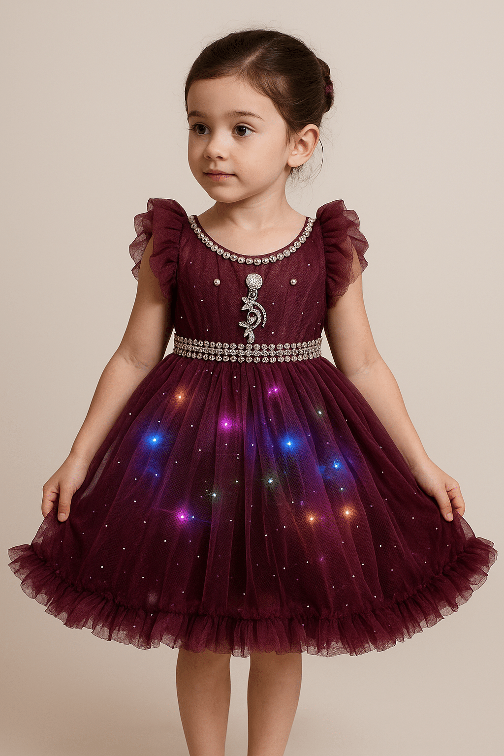 IMON BASID Net Frock For Baby Girls ( Pack of 1 , Purple ) IMON BASID Net Frock For Baby Girls ( Pack of 1 , Purple )