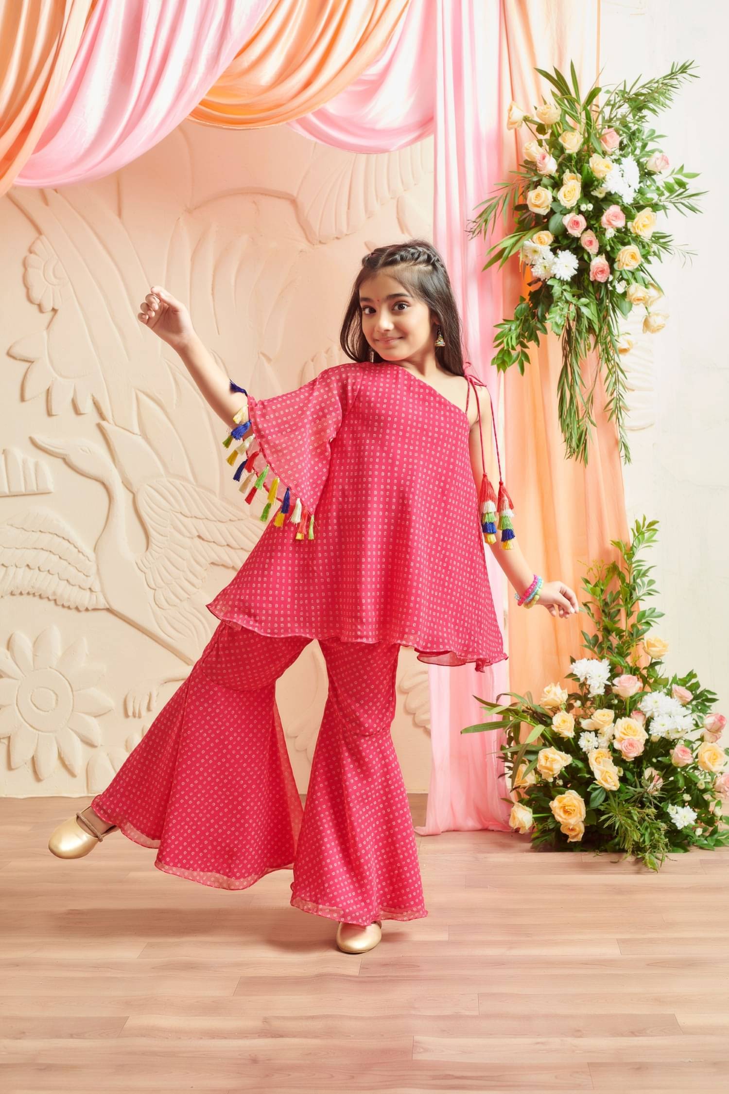     			MASTARANG Pack of 1 Girls Cotton Blend Shirt & Palazzo ( Pink )