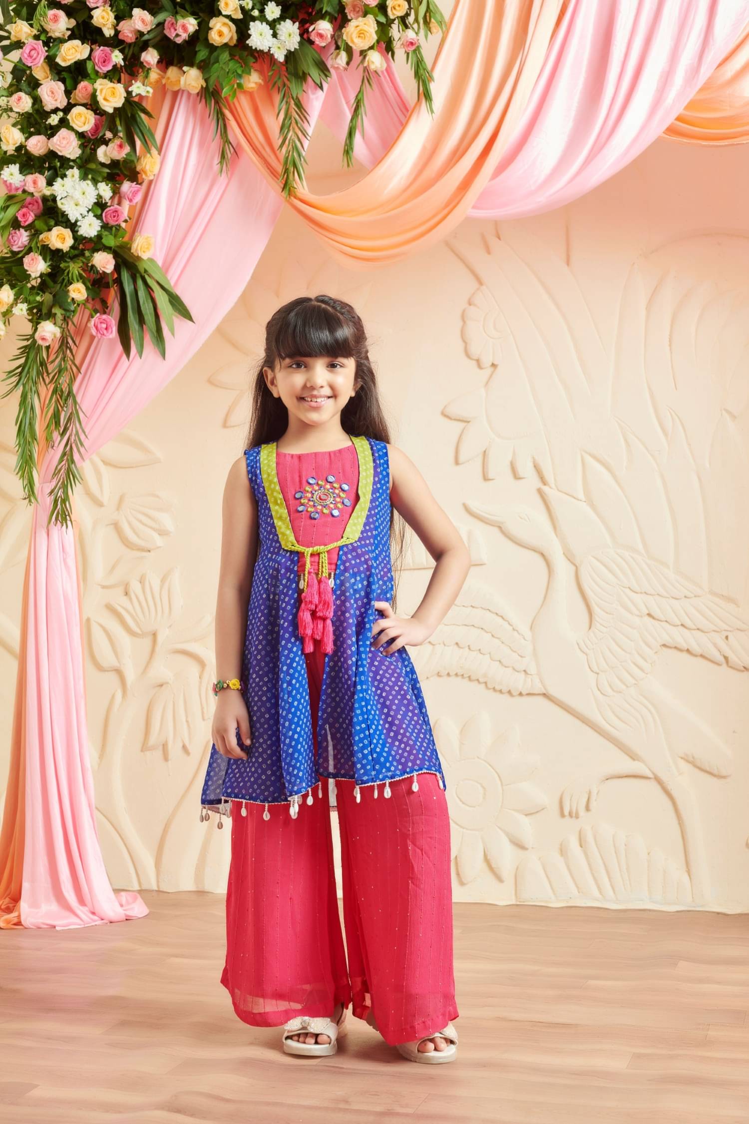 MASTARANG Pack of 1 Girls Cotton Blend Shirt & Palazzo ( Royal Blue ) MASTARANG Pack of 1 Girls Cotton Blend Shirt & Palazzo ( Royal Blue )