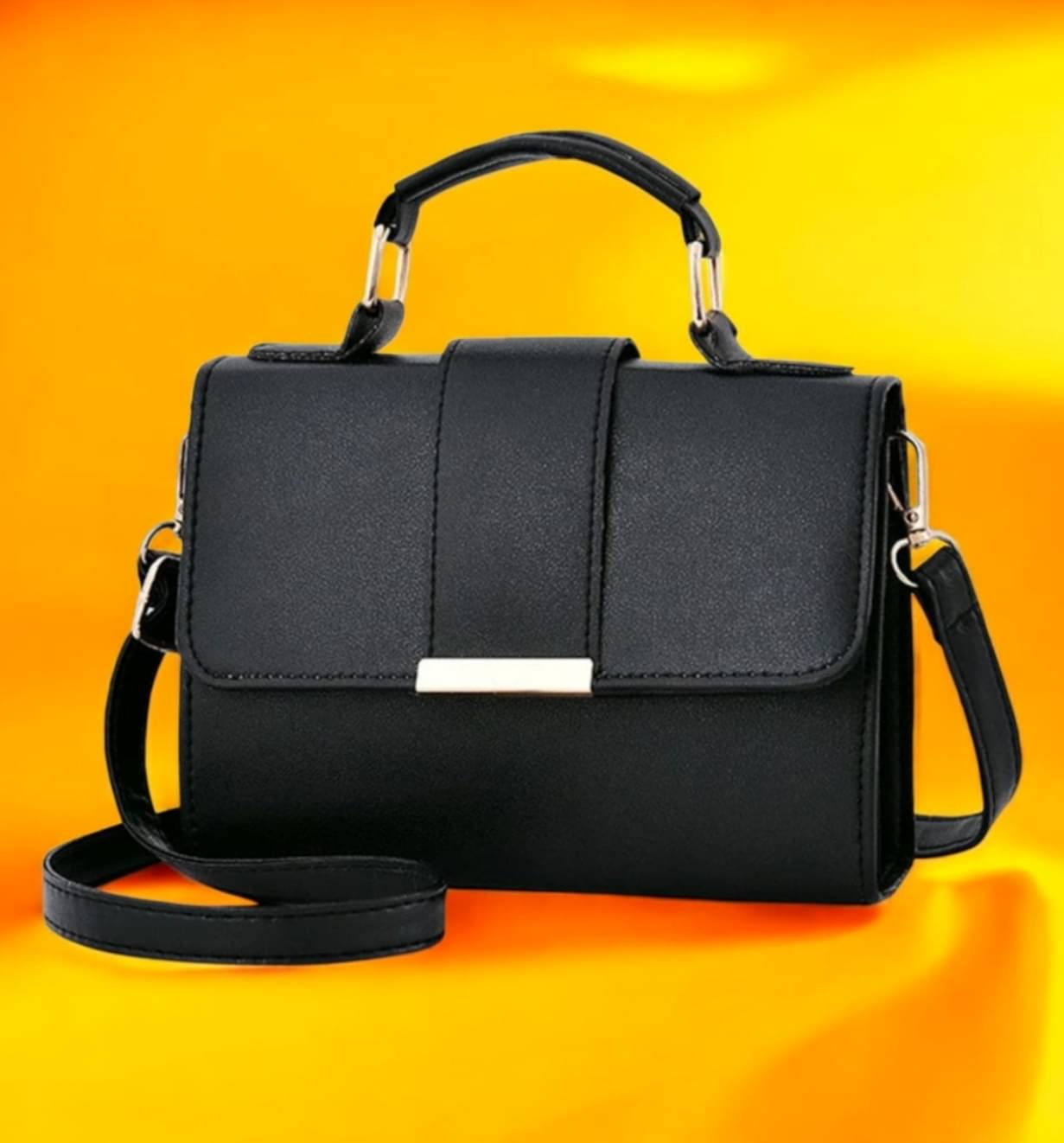     			MI PLUS Sling Bag PU Set of 1 ( Black )