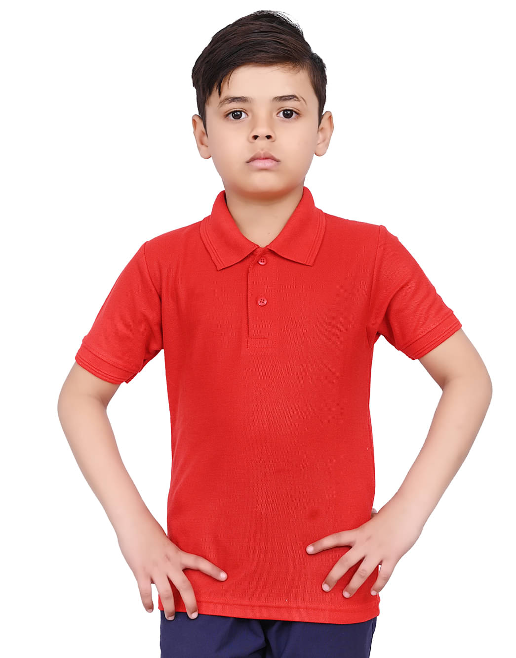     			Nios Fashion Pack of 1 Boys & Girls Cotton Blend Polo T-Shirt ( Red )