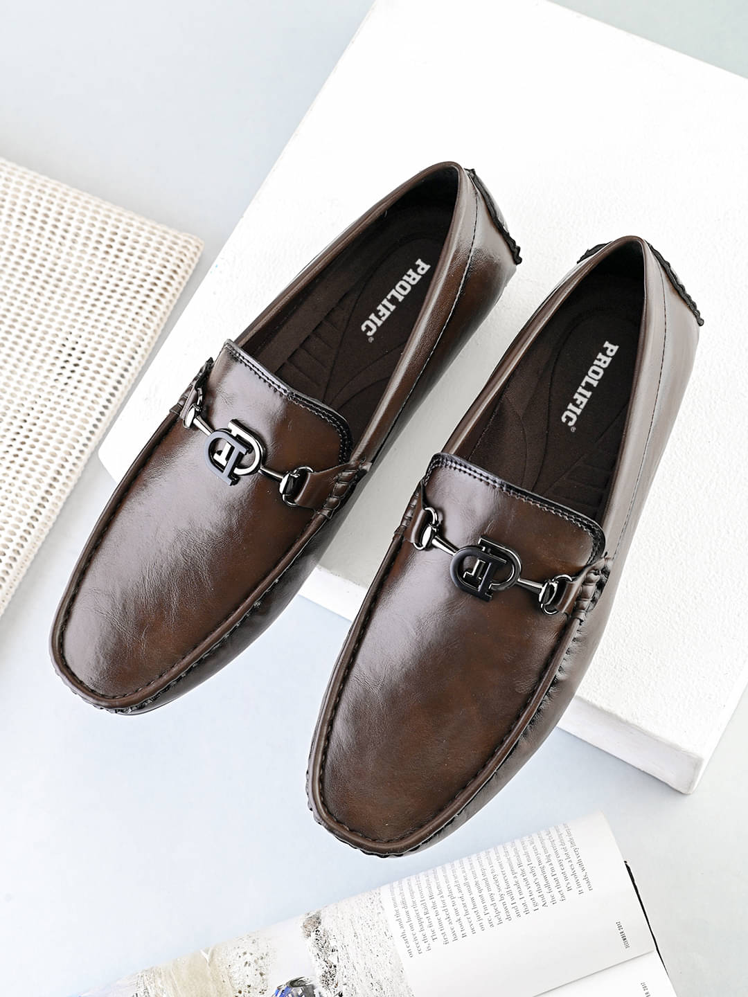     			Prolific Brown Men's Slip On Formal Shoes