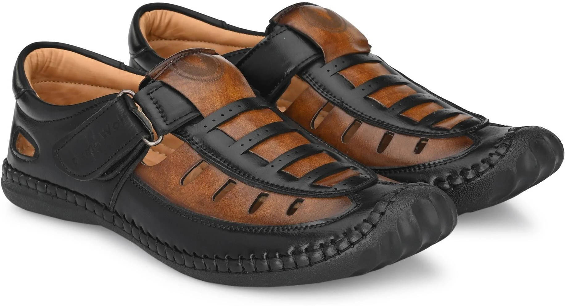     			Rising Wolf - Black Men's Sandals