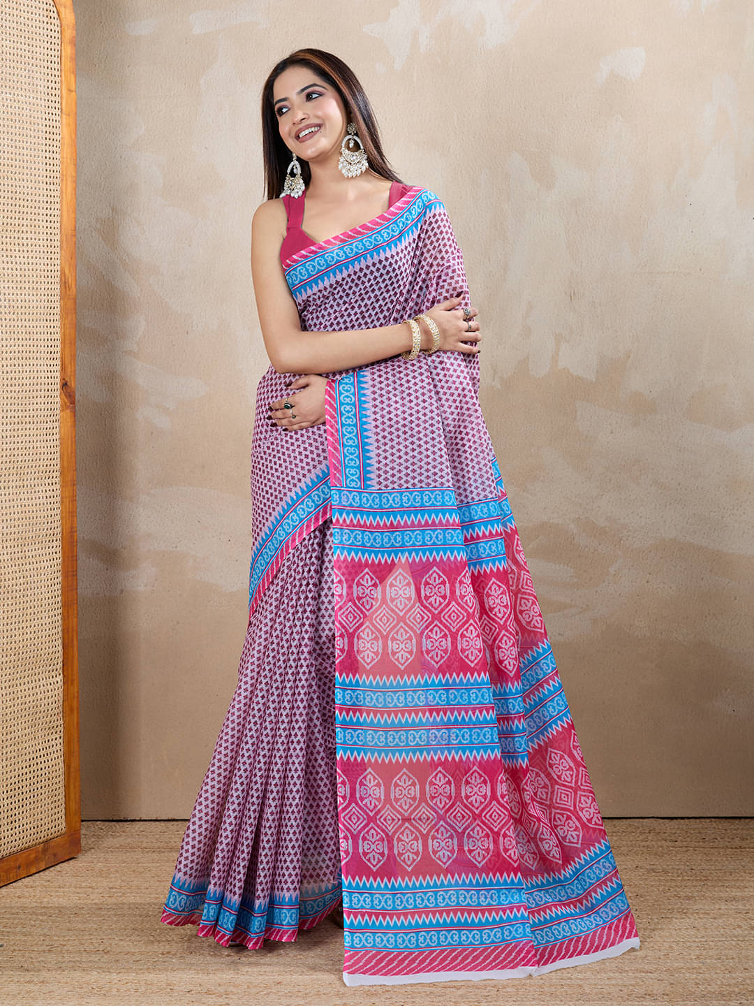 SHANVIKA Cotton Printed Sambalpuri Saree Without Blouse Piece ( Pink ) SHANVIKA Cotton Printed Sambalpuri Saree Without Blouse Piece ( Pink )