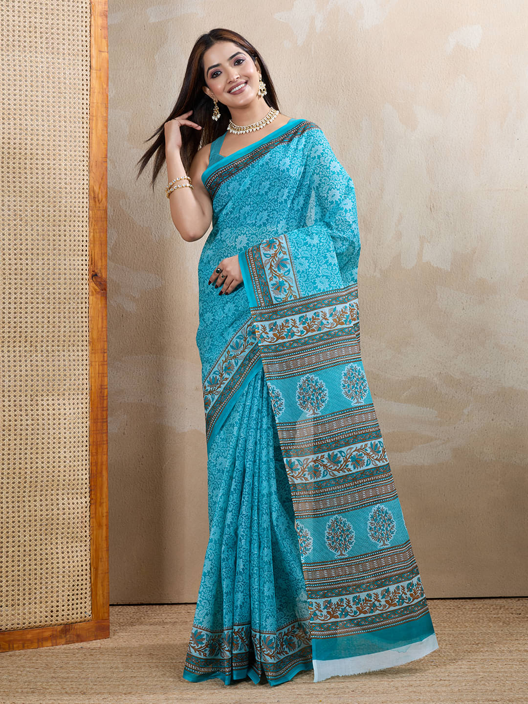 SHANVIKA Cotton Printed Sambalpuri Saree Without Blouse Piece ( Rama ) SHANVIKA Cotton Printed Sambalpuri Saree Without Blouse Piece ( Rama )