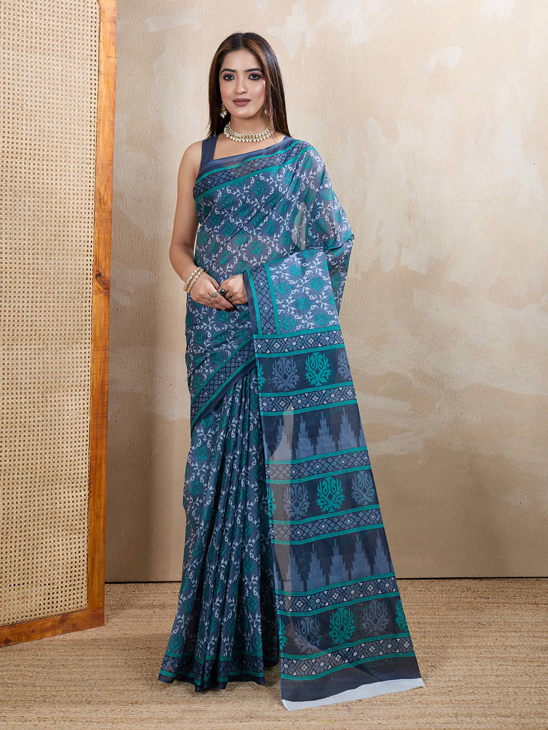 SHANVIKA Cotton Printed Sambalpuri Saree Without Blouse Piece ( Grey ) SHANVIKA Cotton Printed Sambalpuri Saree Without Blouse Piece ( Grey )