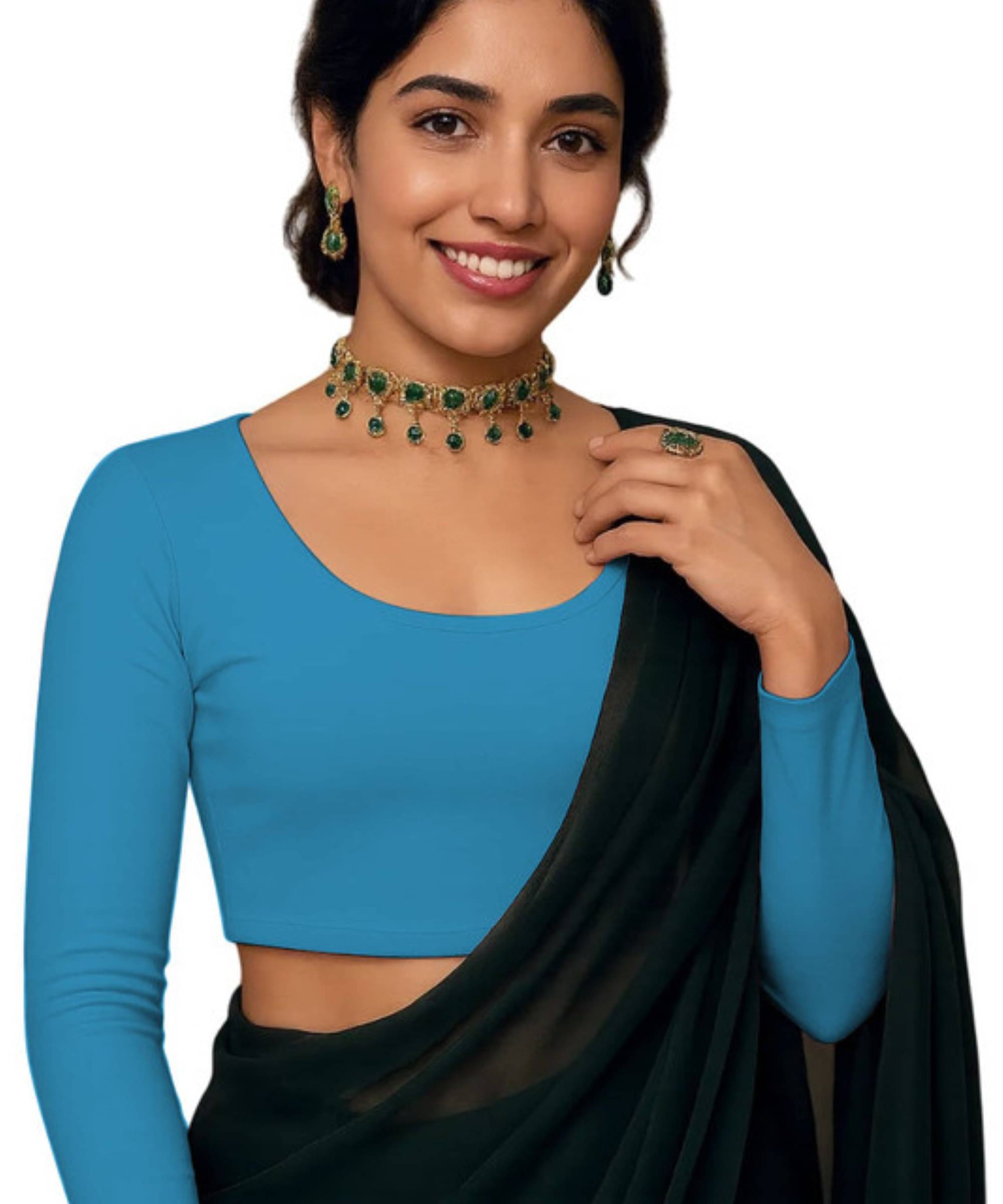 THE BLAZZE Women's Cotton Crop Top ( Blue ) THE BLAZZE Women's Cotton Crop Top ( Blue )