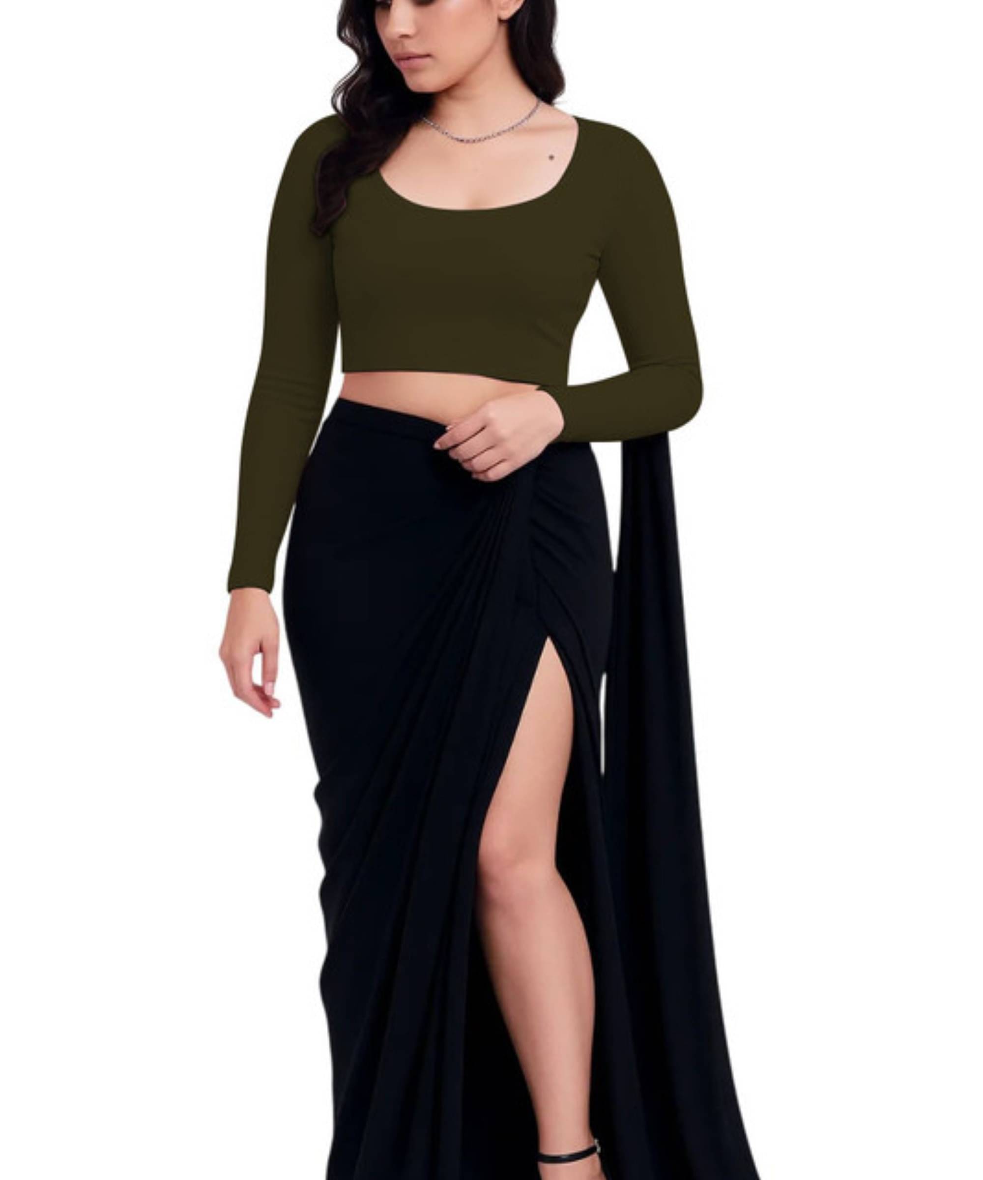 THE BLAZZE Women's Cotton Crop Top ( Green ) THE BLAZZE Women's Cotton Crop Top ( Green )