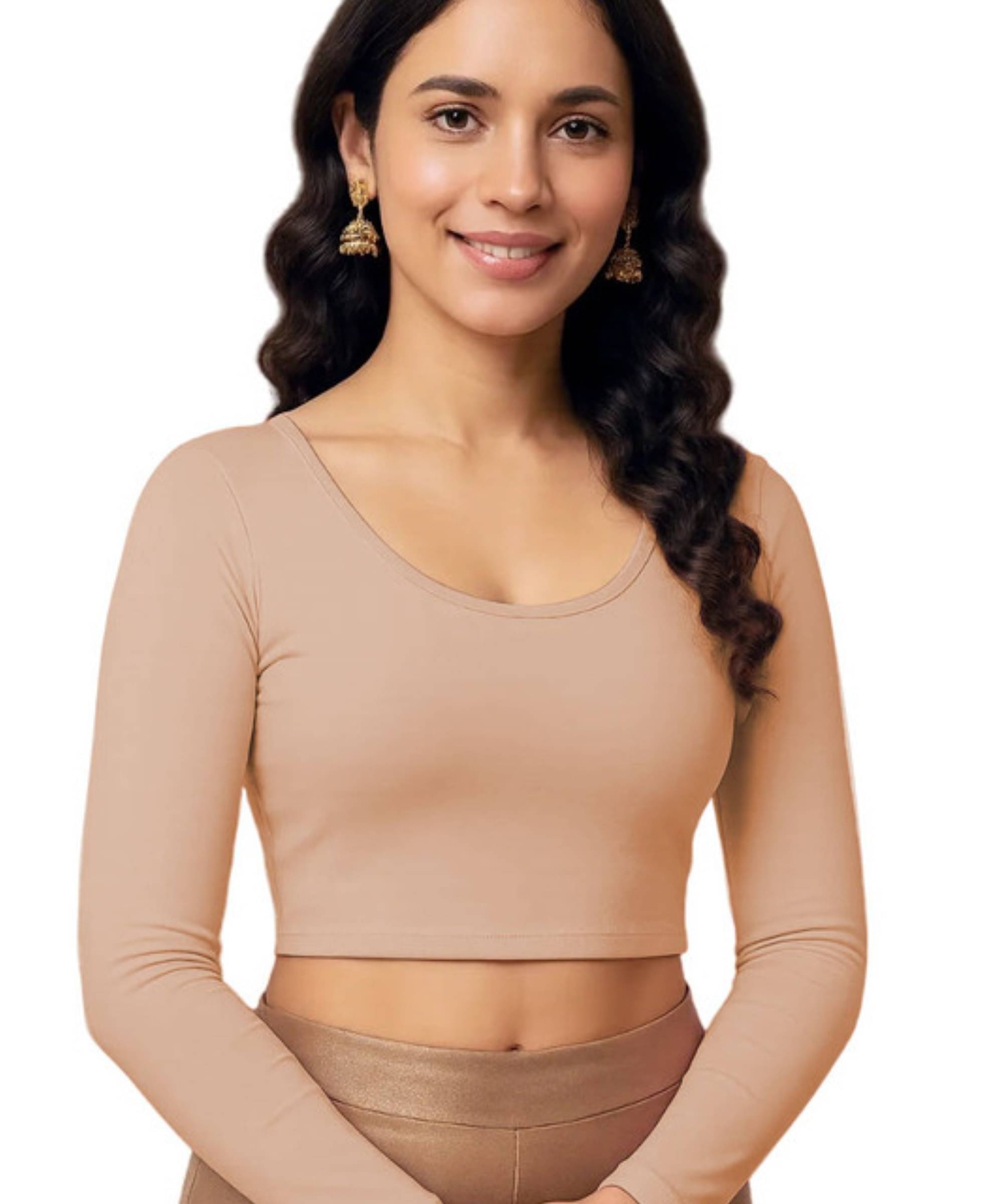    			THE BLAZZE Women's Cotton Crop Top ( Beige )
