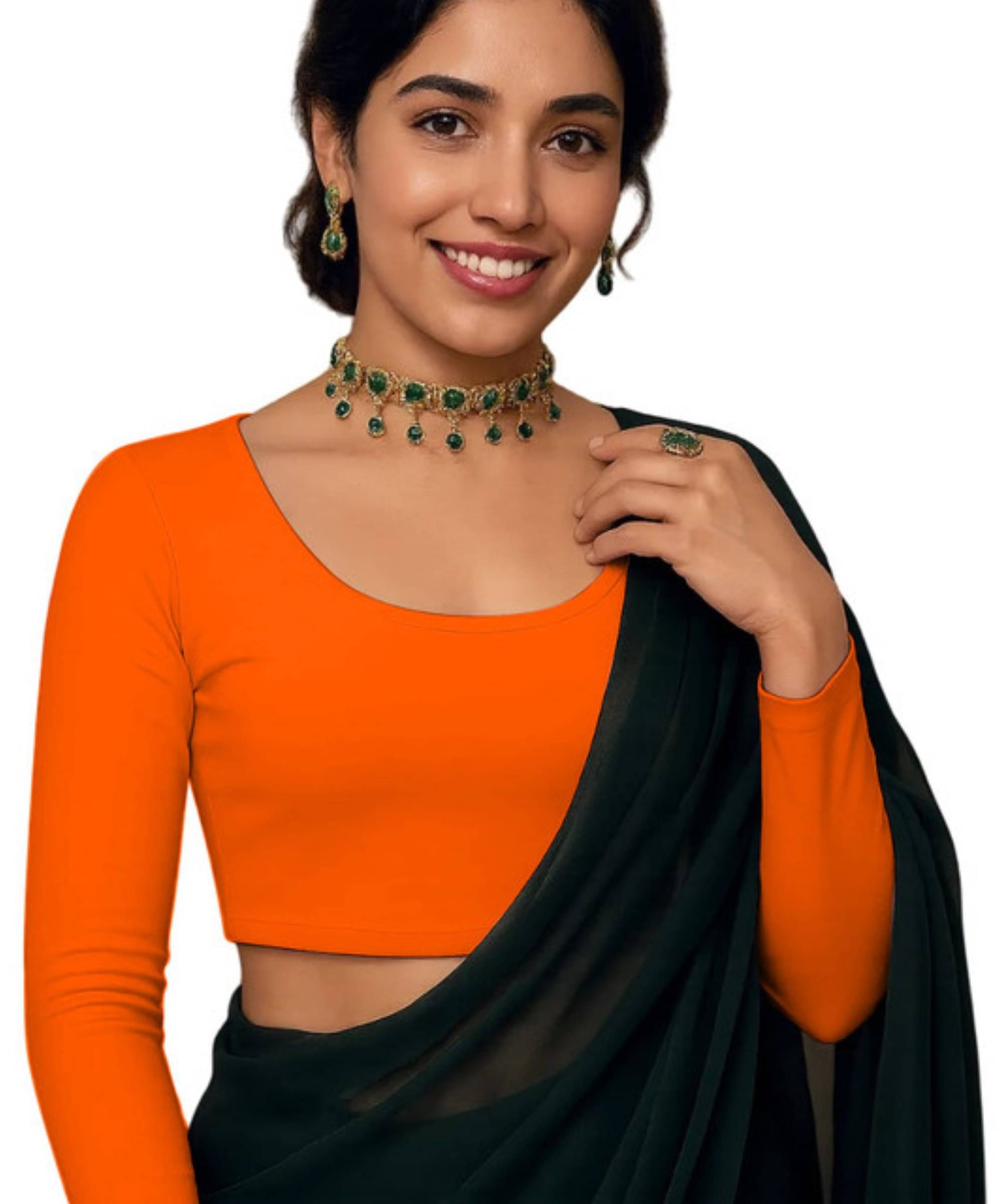     			THE BLAZZE Women's Cotton Crop Top ( Orange )