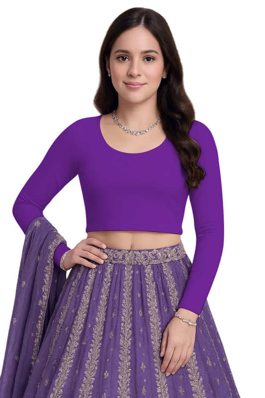     			THE BLAZZE Women's Cotton Crop Top ( Purple )