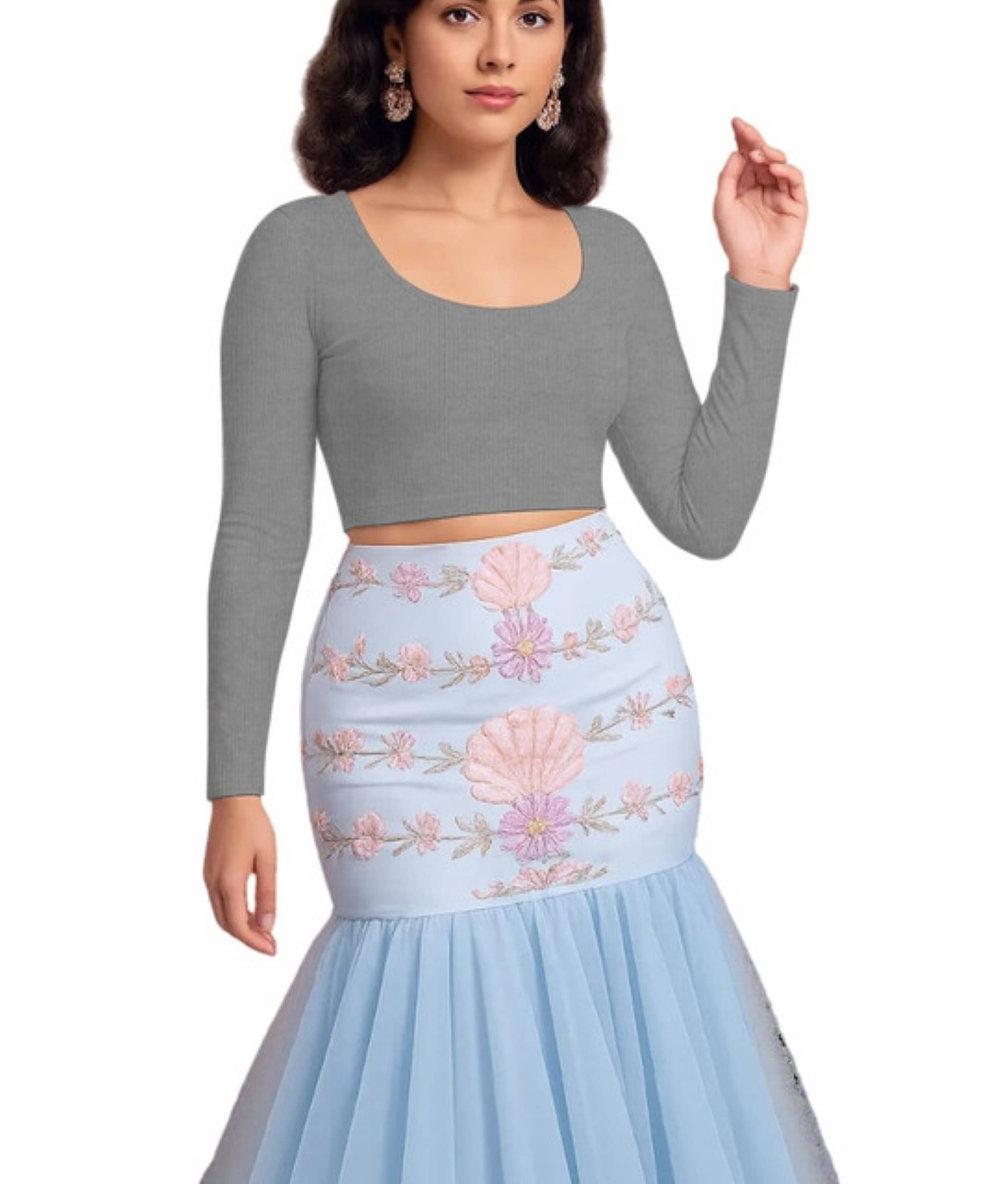 THE BLAZZE Women's Cotton Crop Top ( Grey ) THE BLAZZE Women's Cotton Crop Top ( Grey )