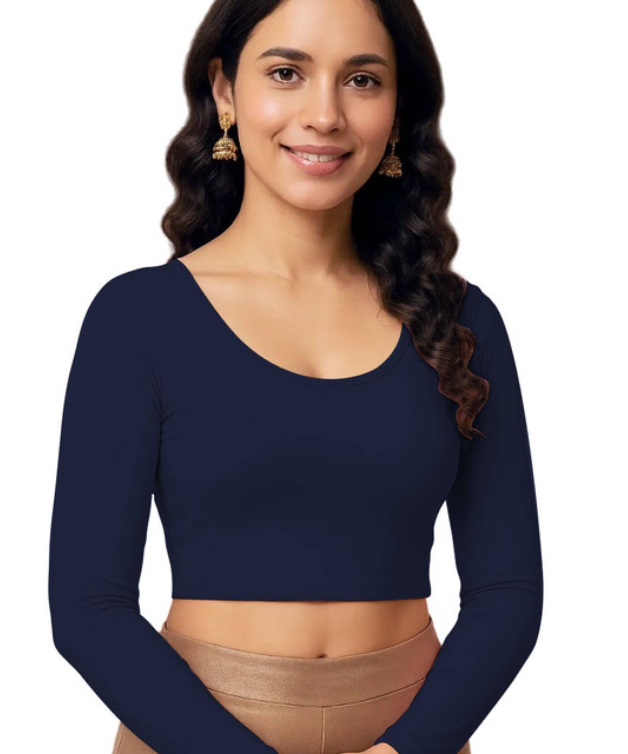     			THE BLAZZE Women's Cotton Crop Top ( Blue )