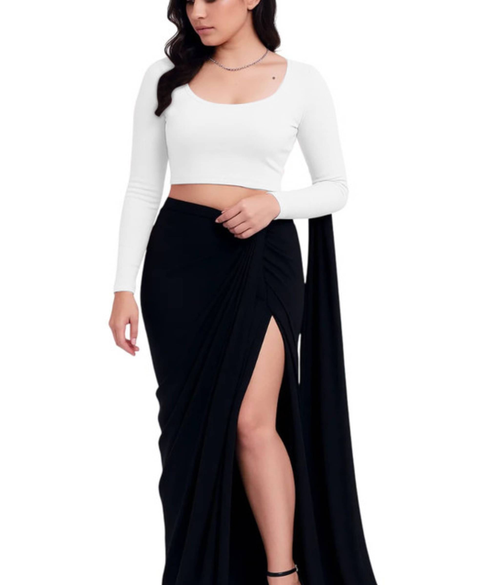 THE BLAZZE Women's Cotton Crop Top ( White )     			THE BLAZZE Women's Cotton Crop Top ( White )