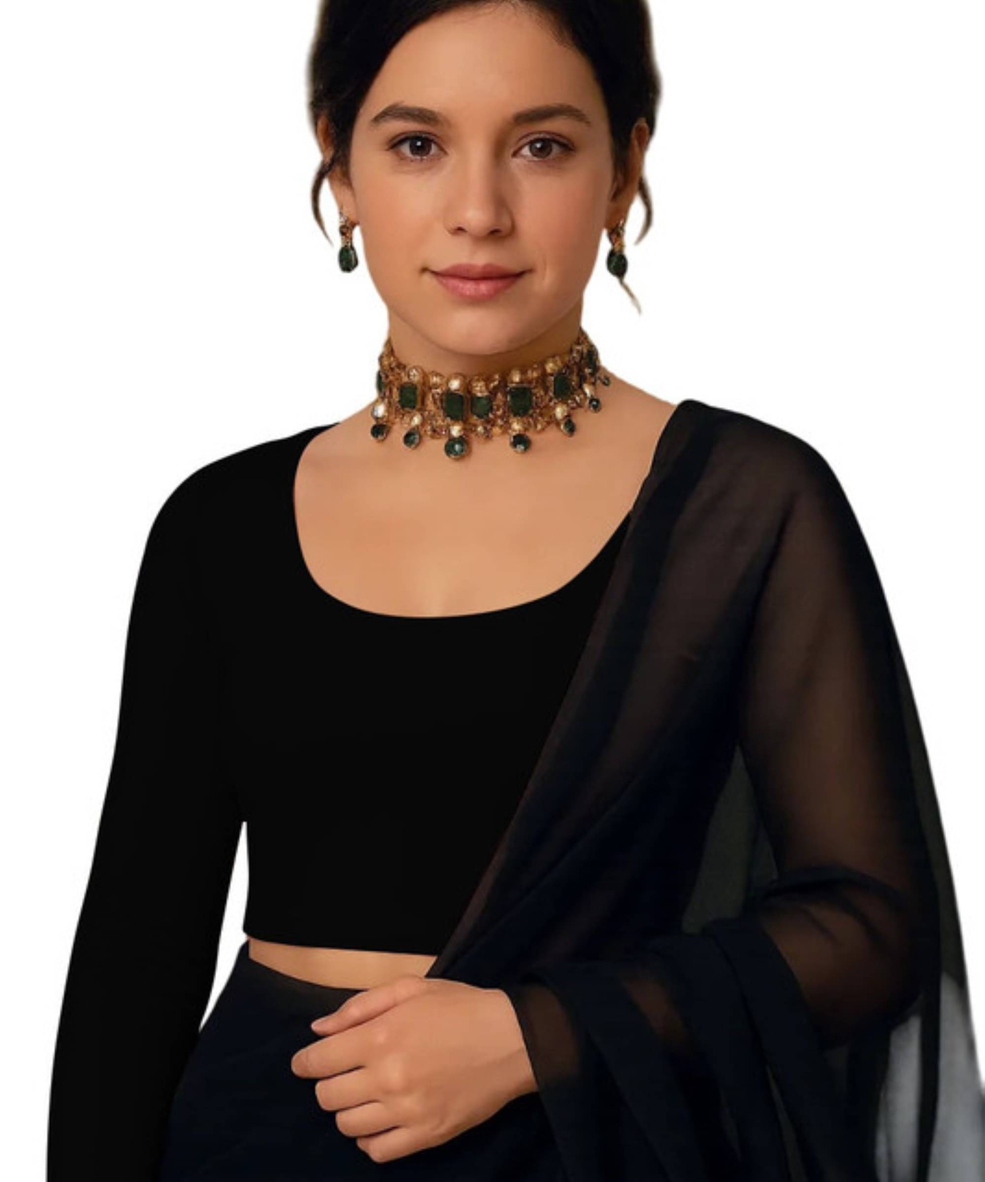     			THE BLAZZE Women's Cotton Crop Top ( Black )