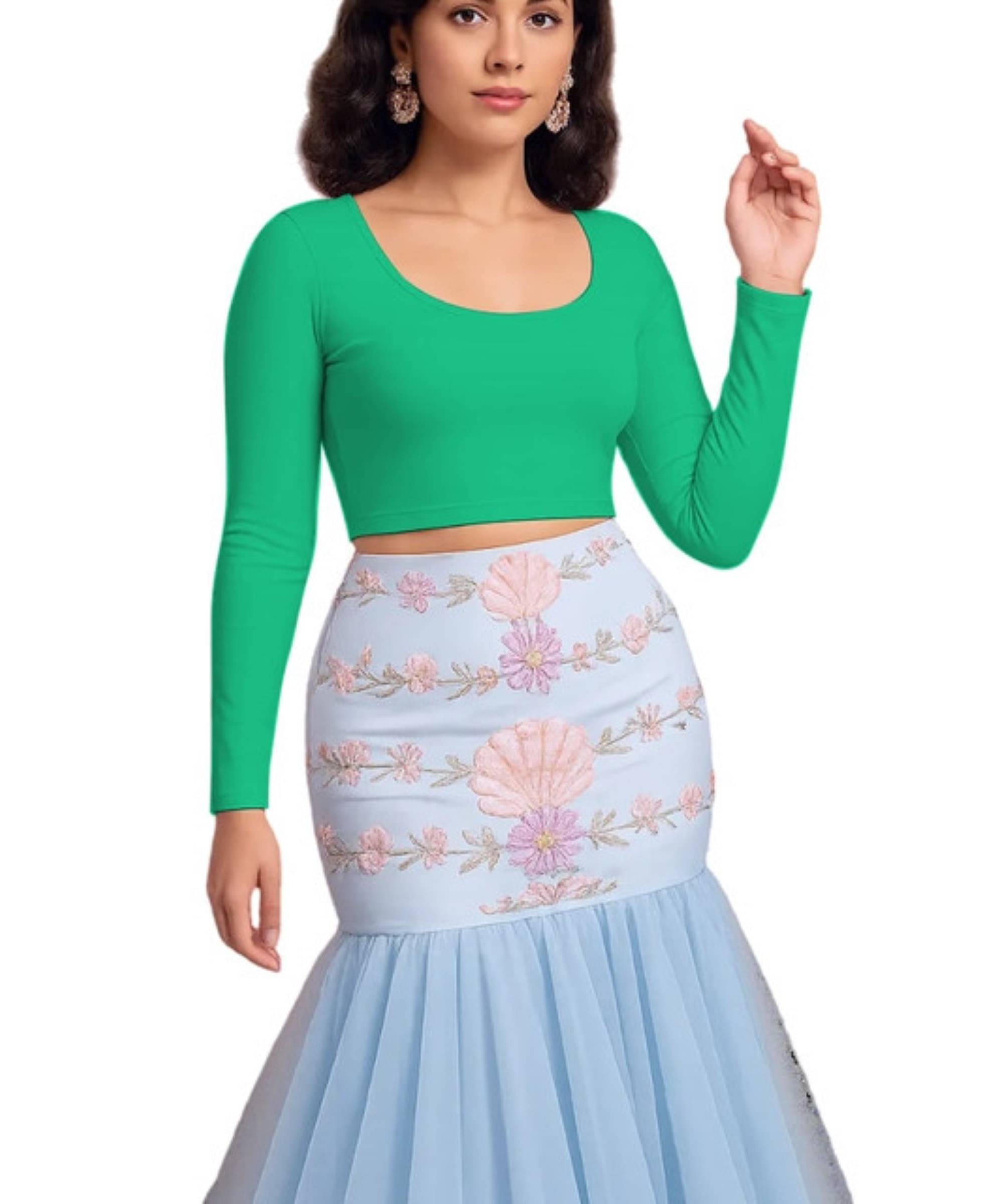 THE BLAZZE Women's Cotton Crop Top ( Green ) THE BLAZZE Women's Cotton Crop Top ( Green )