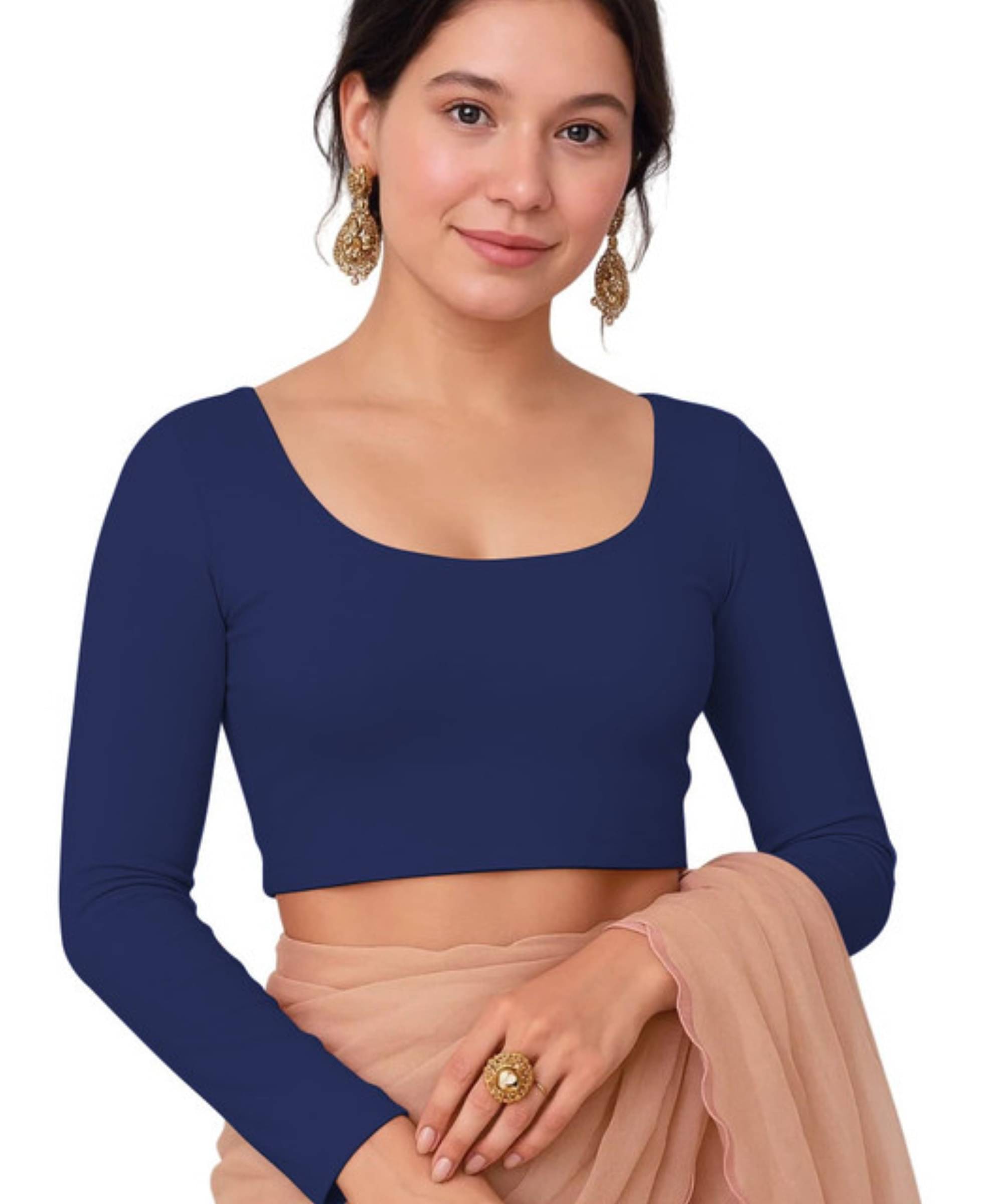 THE BLAZZE Women's Cotton Crop Top ( Blue ) THE BLAZZE Women's Cotton Crop Top ( Blue )
