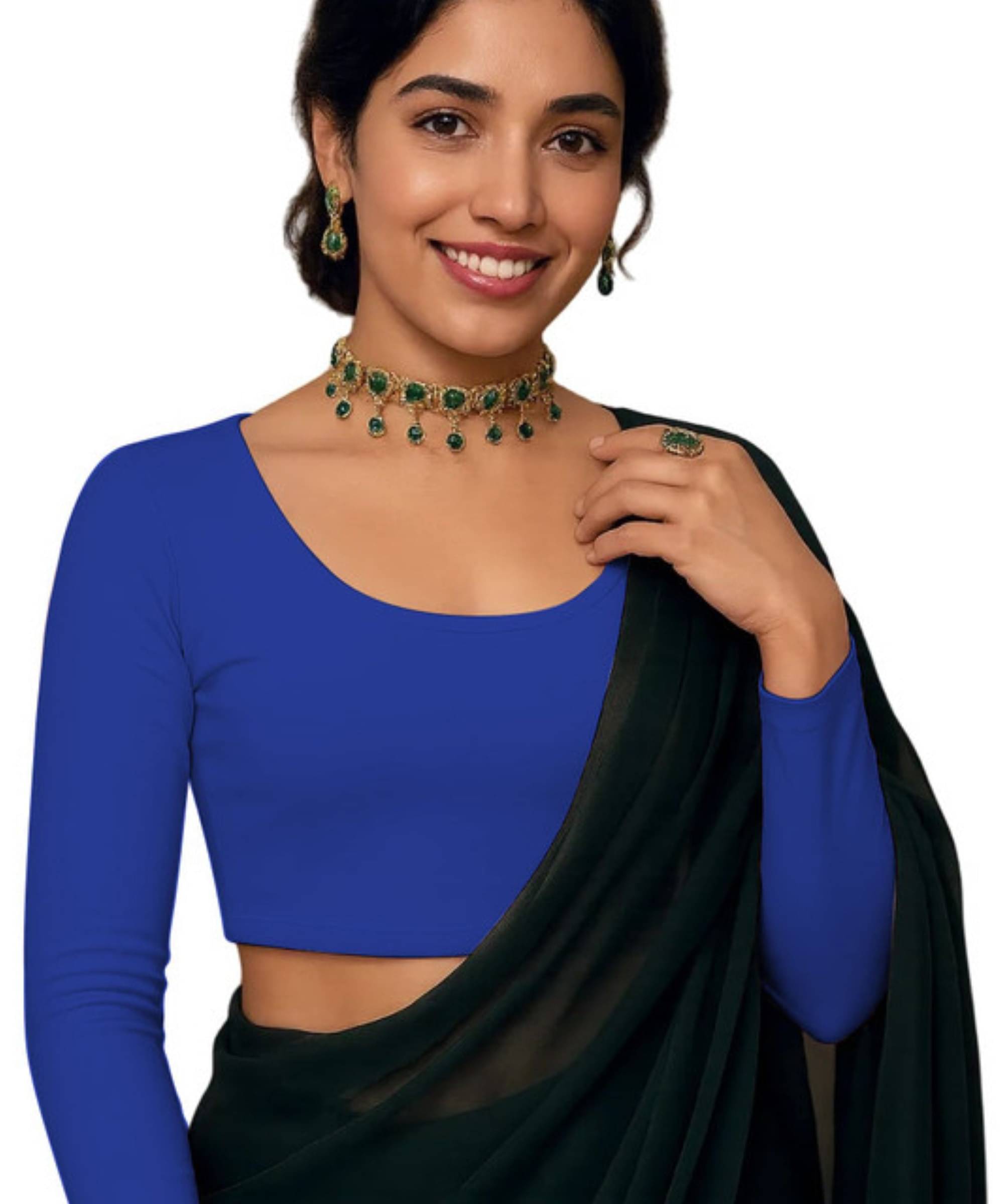     			THE BLAZZE Women's Cotton Crop Top ( Blue )