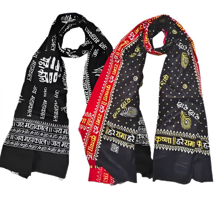     			TVORA CLOTHING Black Cotton Men's Scarves ( Pack of 2 )