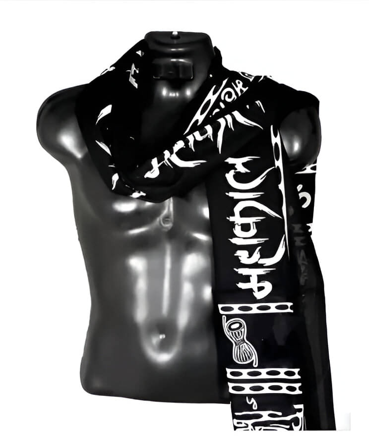     			TVORA CLOTHING Black Cotton Men's Scarves ( Pack of 1 )