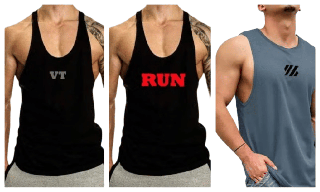     			VTSports Pack of 3 Polyester Gym Vest For Men ( Multicolor )