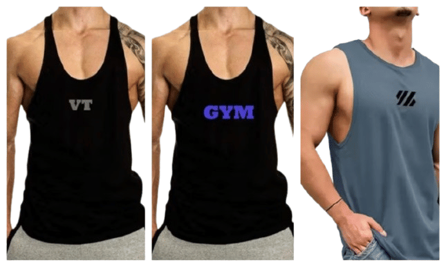     			VTSports Pack of 3 Polyester Gym Vest For Men ( Multicolor )