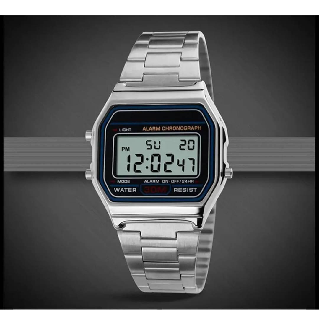    			kriss collection Silver Stainless Steel Digital Men's Watch