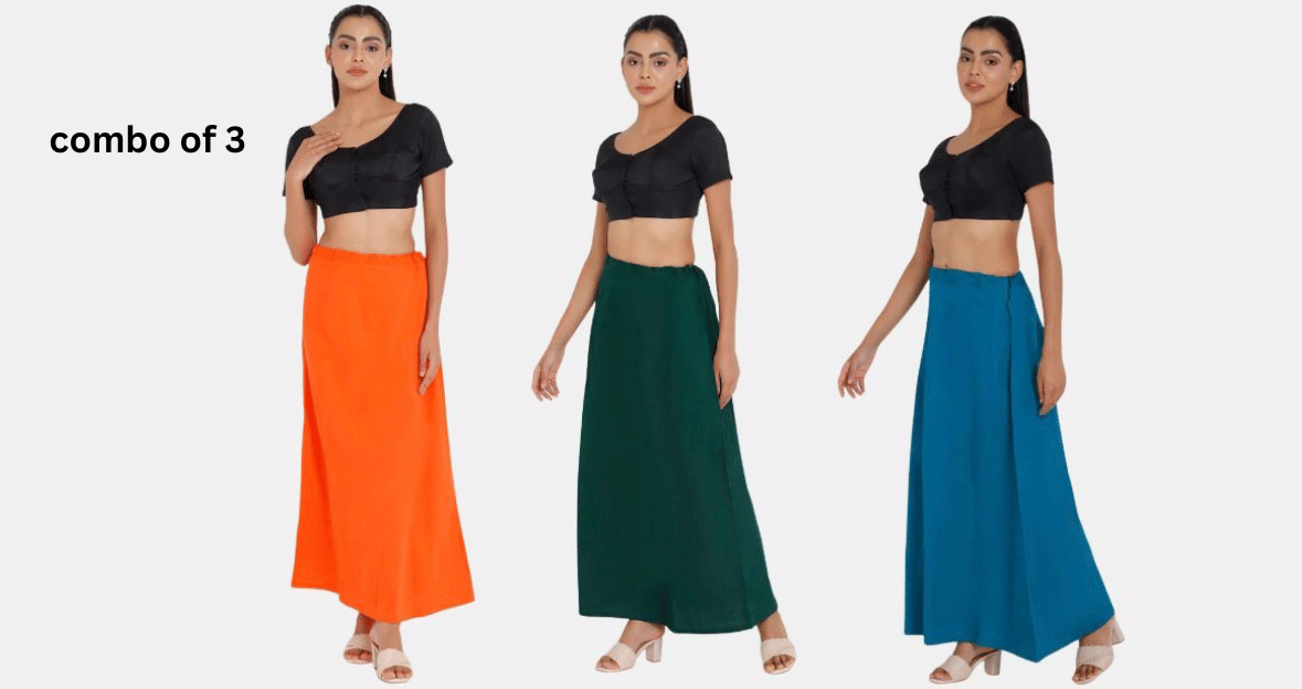     			manidhari fab Multicoloured Cotton Petticoat - Pack of 3