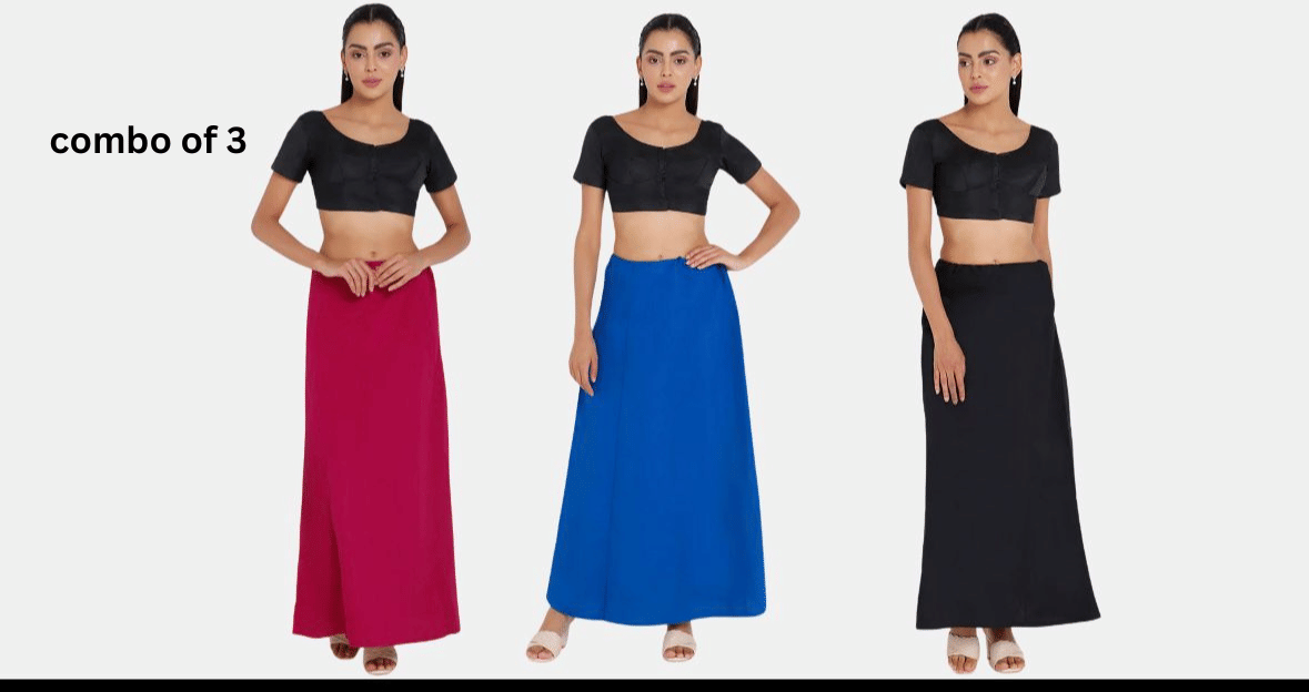 manidhari fab Multicoloured Cotton Petticoat - Pack of 3     			manidhari fab Multicoloured Cotton Petticoat - Pack of 3