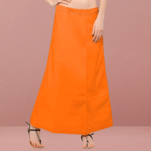     			manidhari fab Orange Cotton Petticoat - Single