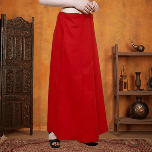     			manidhari fab Red Cotton Petticoat - Single