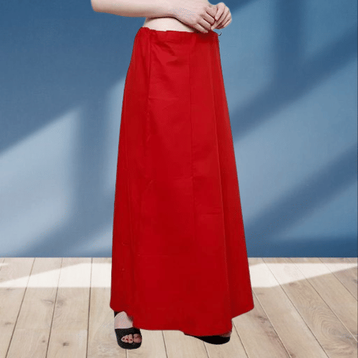 manidhari fab Red Cotton Petticoat - Single manidhari fab Red Cotton Petticoat - Single