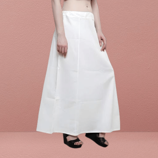     			manidhari fab White Cotton Petticoat - Single