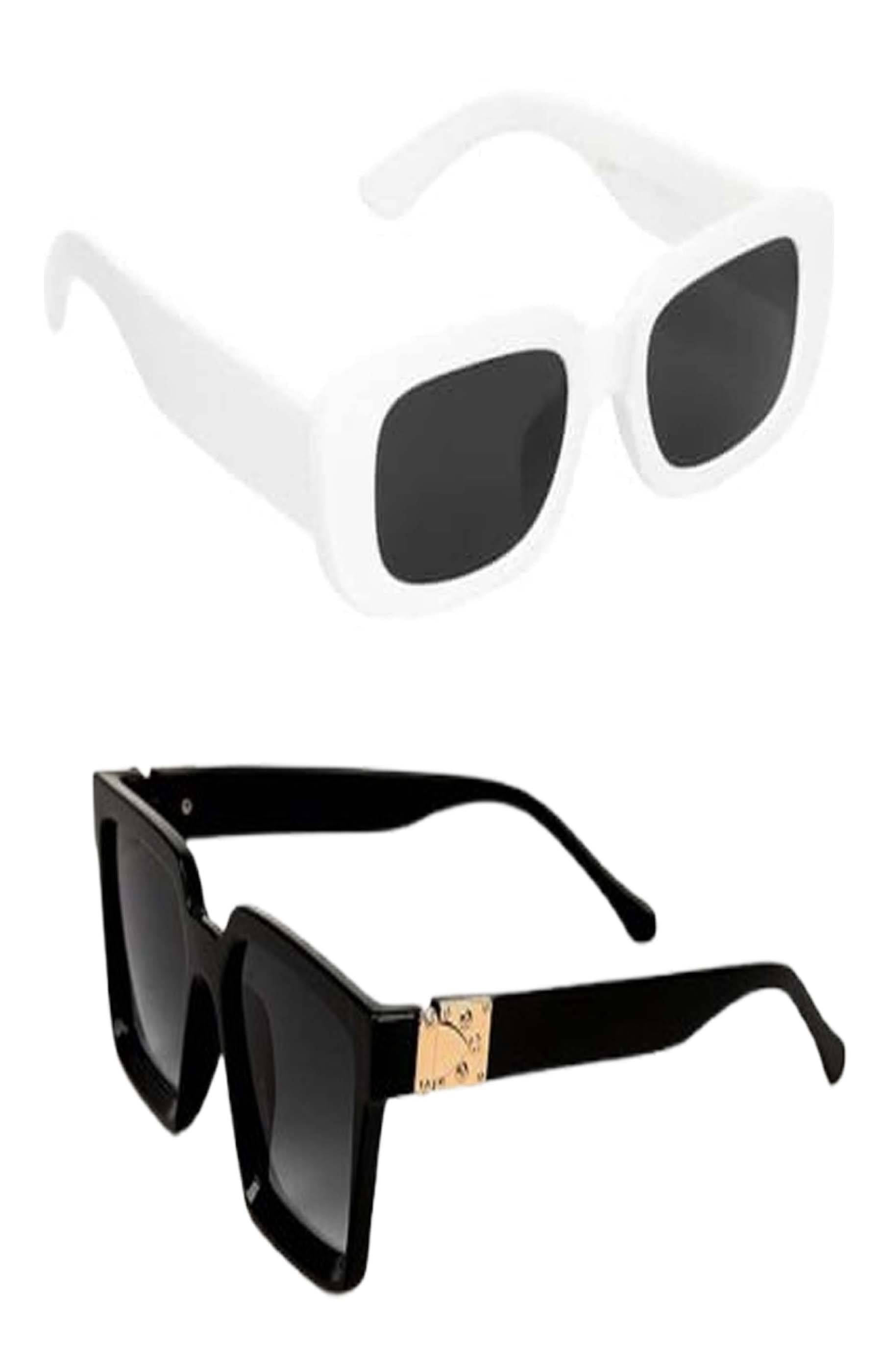    			windexa Black Oval Sunglasses ( Pack of 2 )