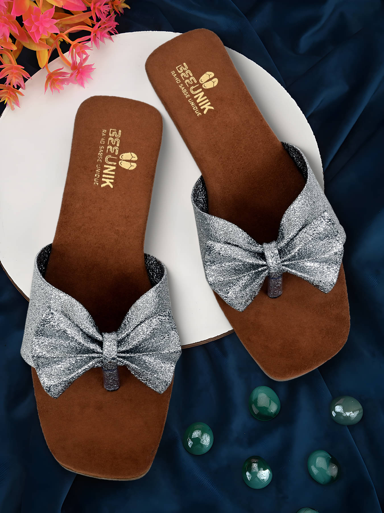     			BEE U NIK Gray Women's Flats