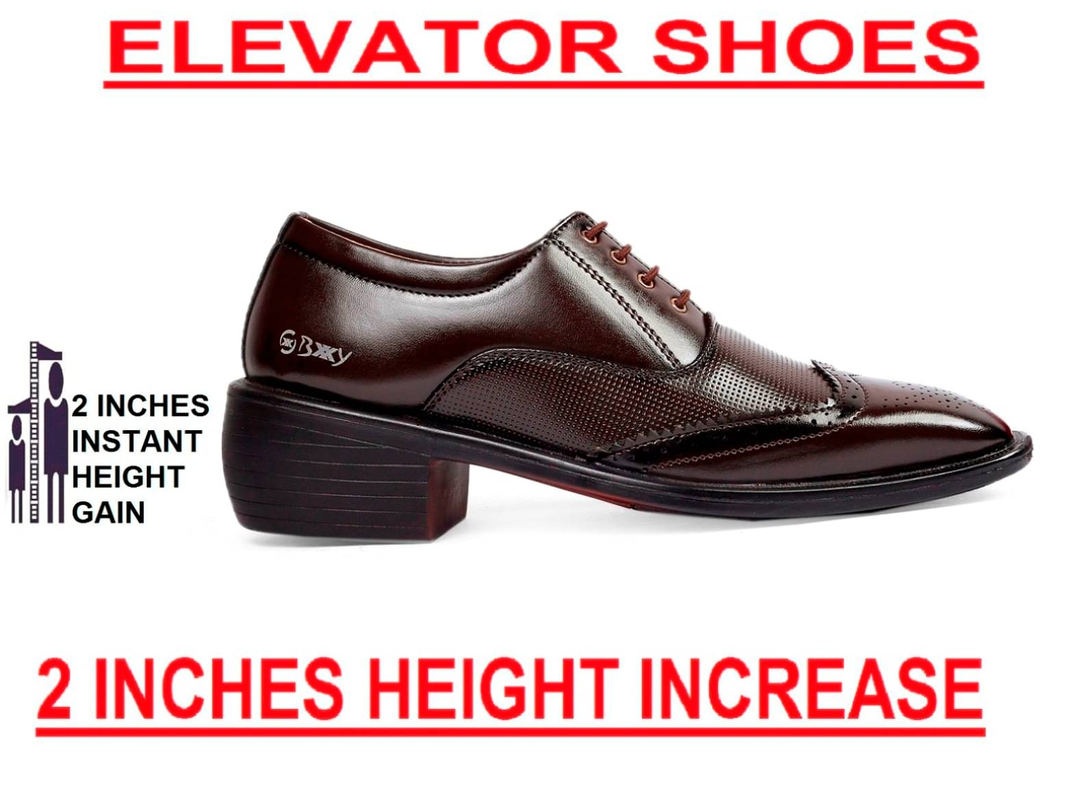     			BXXY Brown Men's Brogue Formal Shoes