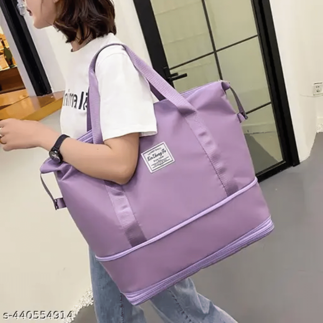    			Brim Handheld Bag Fabric Set of 1 ( Purple )