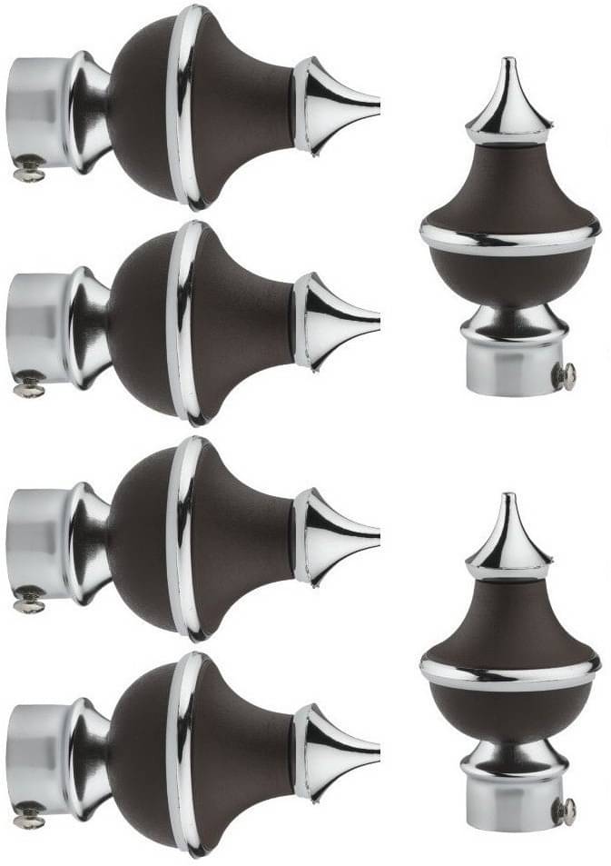 Bzcarts Black Stainless Steel Double Rod Bracket ( Pack of 6 ) Bzcarts Black Stainless Steel Double Rod Bracket ( Pack of 6 )
