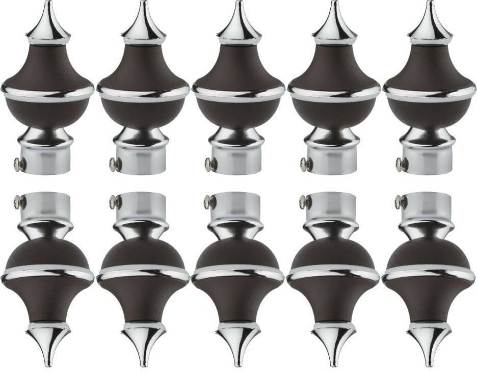 Bzcarts Black Stainless Steel Double Rod Bracket ( Pack of 5 ) Bzcarts Black Stainless Steel Double Rod Bracket ( Pack of 5 )
