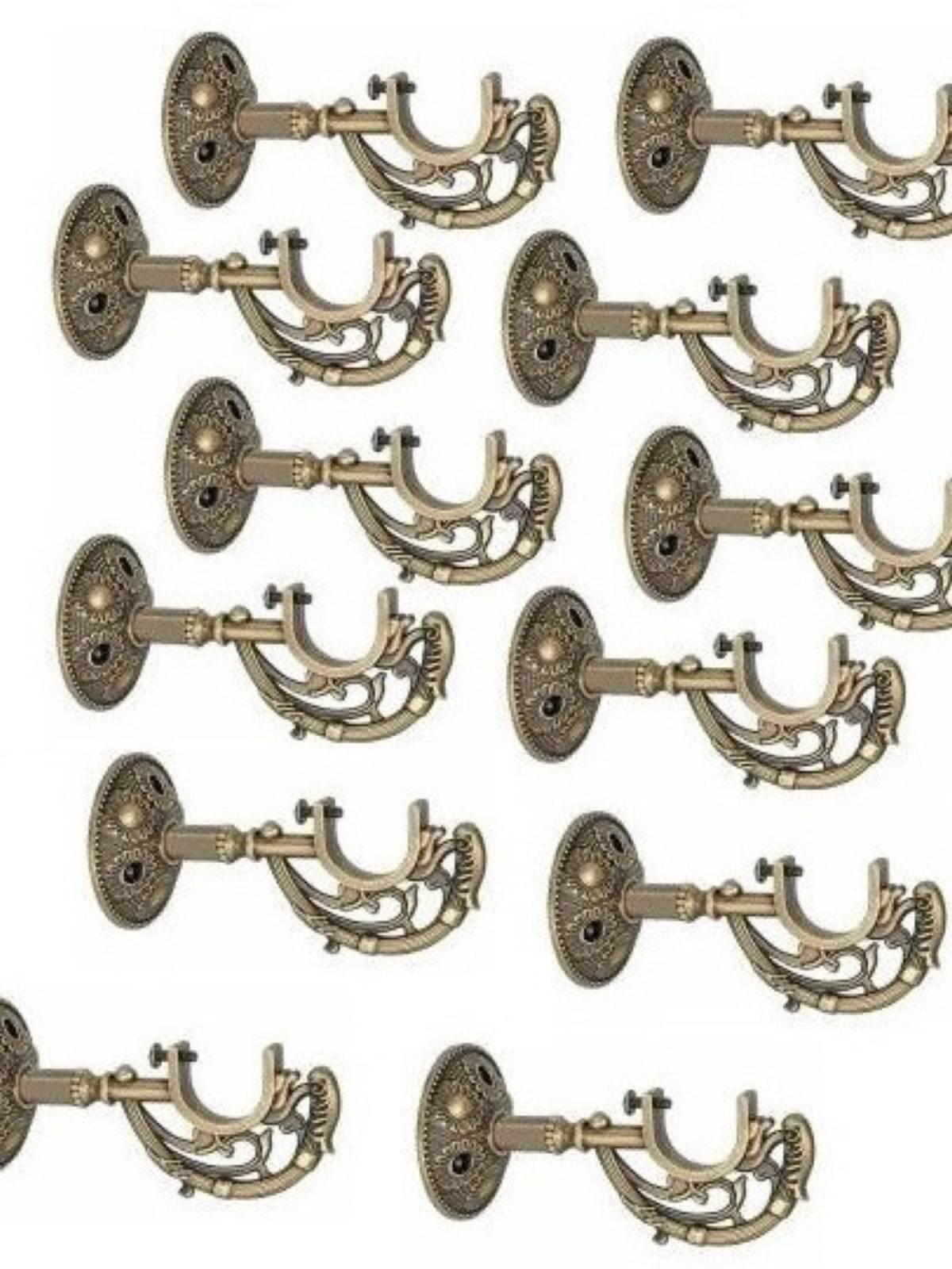 Bzcarts Gold Aluminium Double Rod Bracket ( Pack of 12 ) Bzcarts Gold Aluminium Double Rod Bracket ( Pack of 12 )