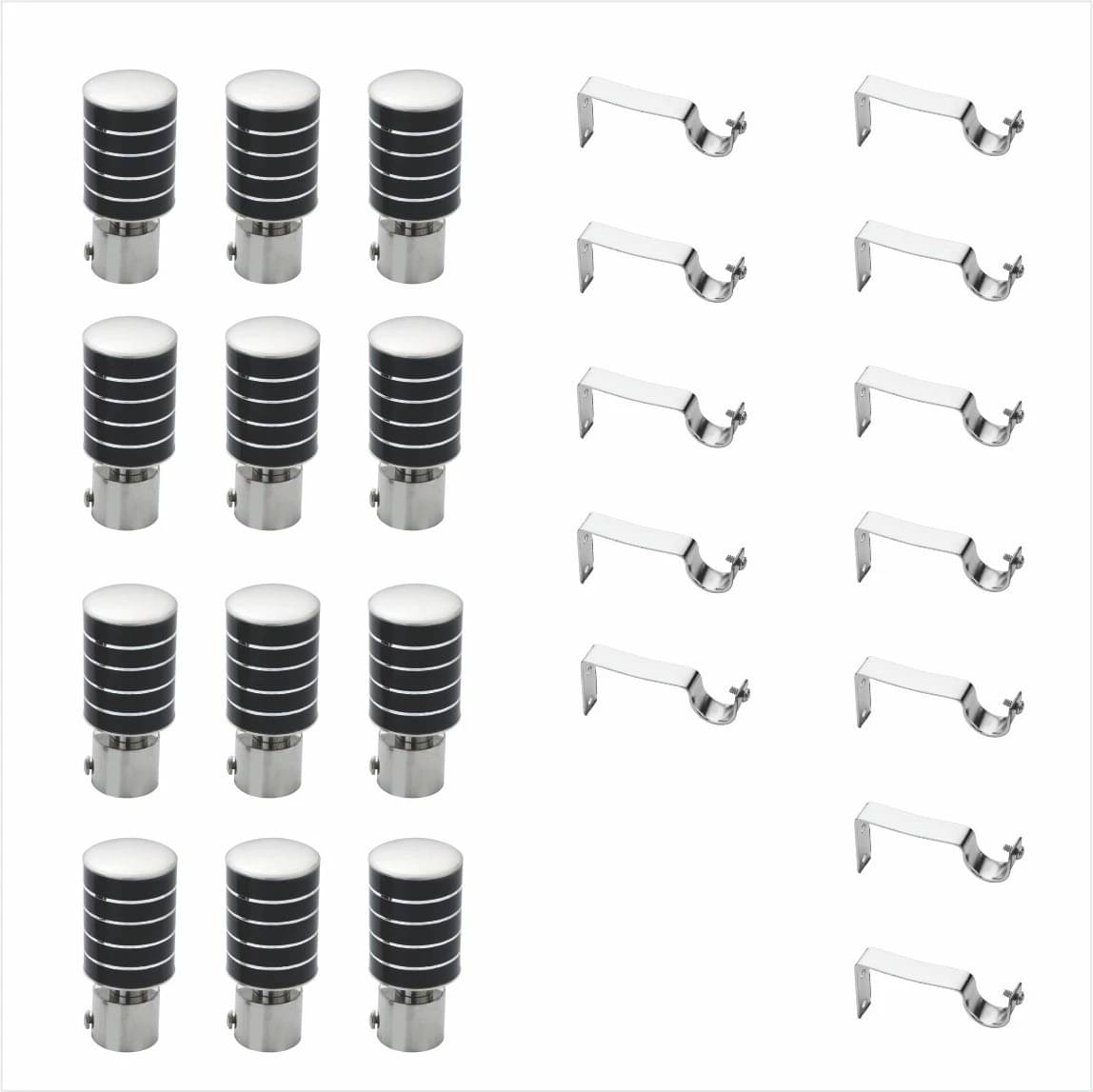     			Bzcarts Multicolor Stainless Steel Double Rod Bracket ( Pack of 12 )