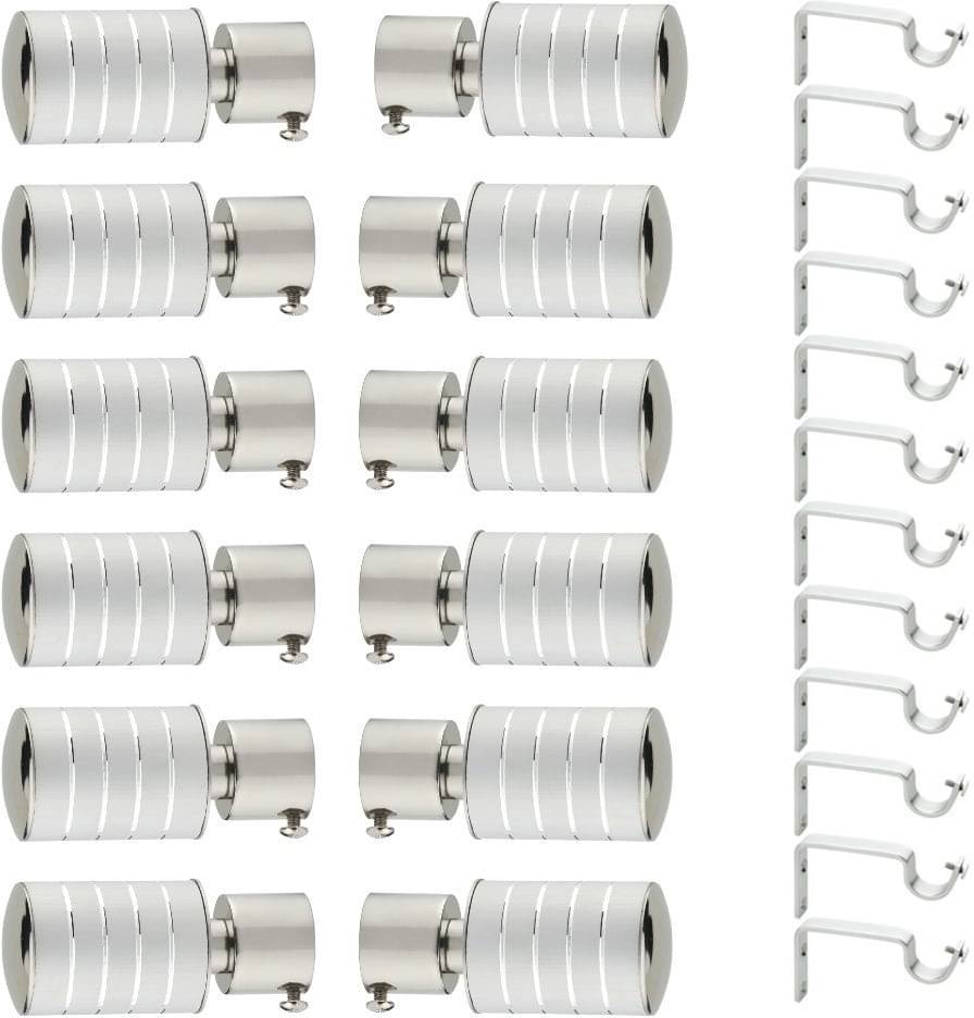     			Bzcarts Multicolor Stainless Steel Double Rod Bracket ( Pack of 12 )