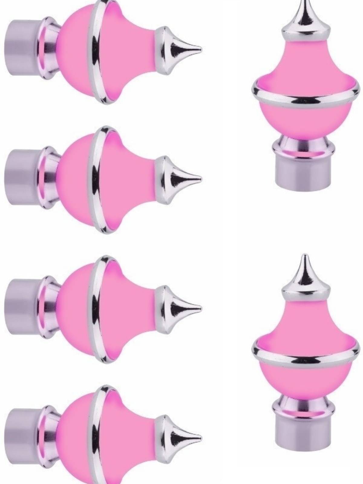 Bzcarts Pink Stainless Steel Double Rod Bracket ( Pack of 6 ) Bzcarts Pink Stainless Steel Double Rod Bracket ( Pack of 6 )