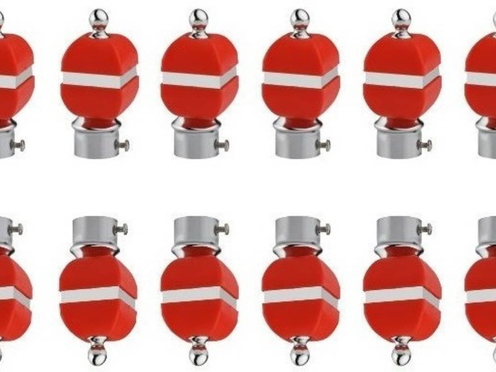 Bzcarts Red Stainless Steel Double Rod Bracket ( Pack of 12 ) Bzcarts Red Stainless Steel Double Rod Bracket ( Pack of 12 )
