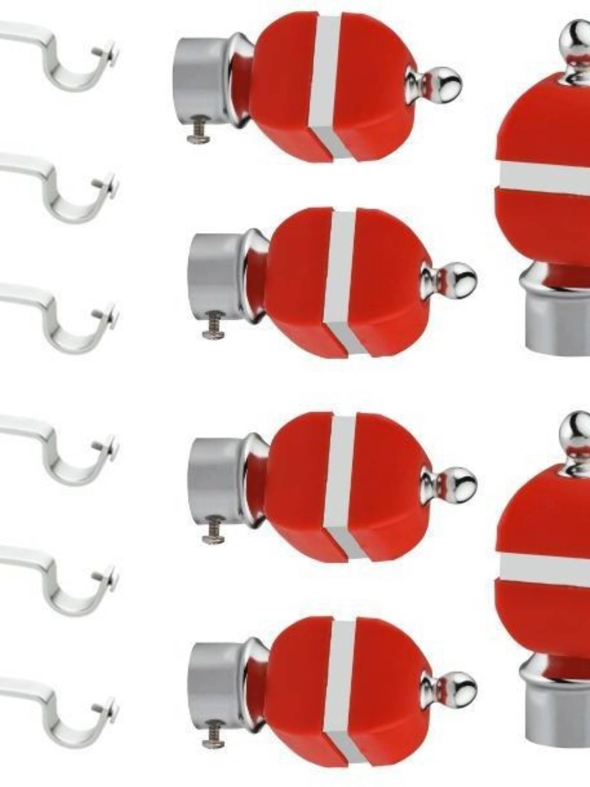 Bzcarts Red Stainless Steel Double Rod Bracket ( Pack of 12 ) Bzcarts Red Stainless Steel Double Rod Bracket ( Pack of 12 )