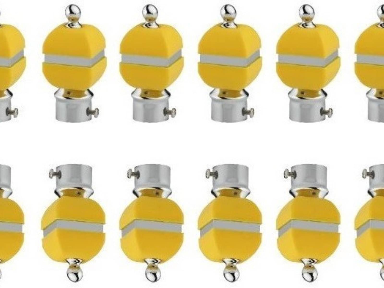     			Bzcarts Yellow Stainless Steel Double Rod Bracket ( Pack of 12 )