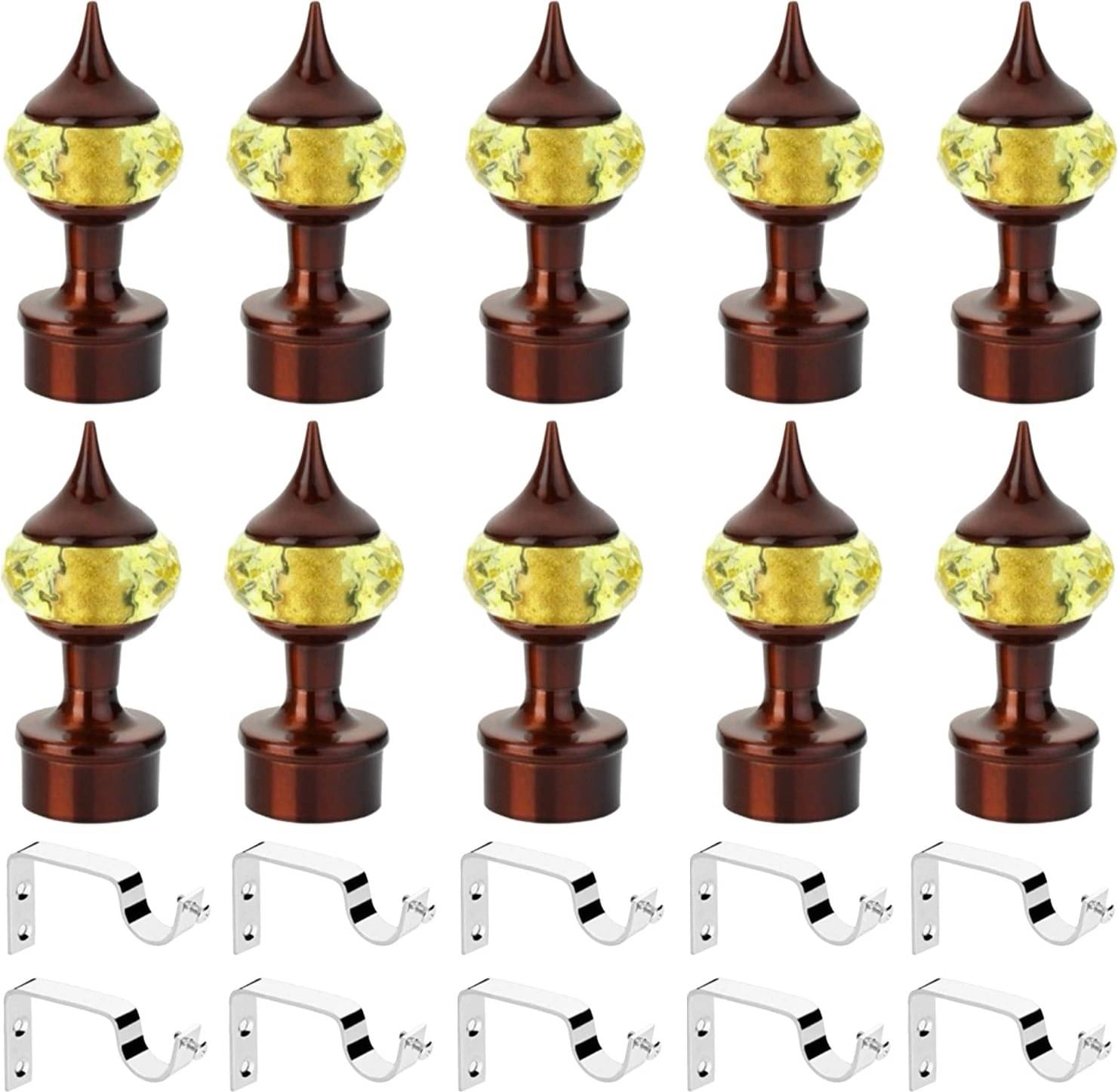     			Bzcarts Yellow Stainless Steel Double Rod Bracket ( Pack of 20 )