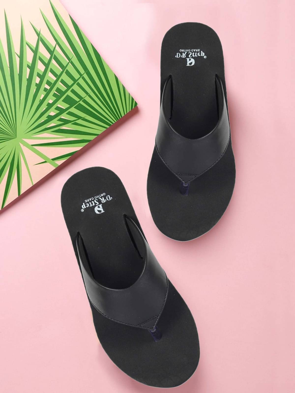     			DOCTOR STEP Black Men's Thong Flip Flop