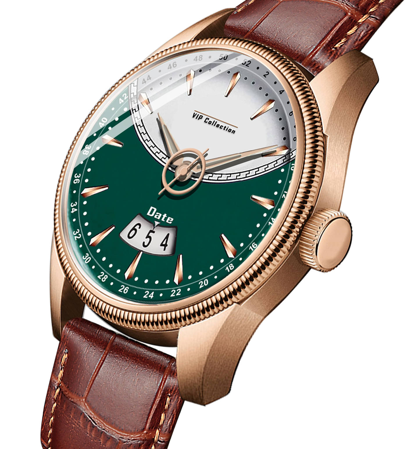     			DoubleRun Brown Leather Analog Men's Watch