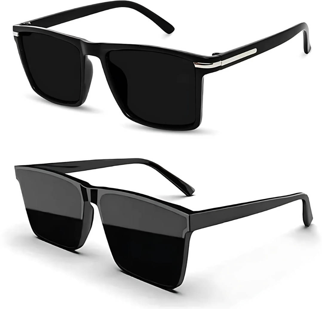     			Dyana Core Black Square Sunglasses ( Pack of 2 )